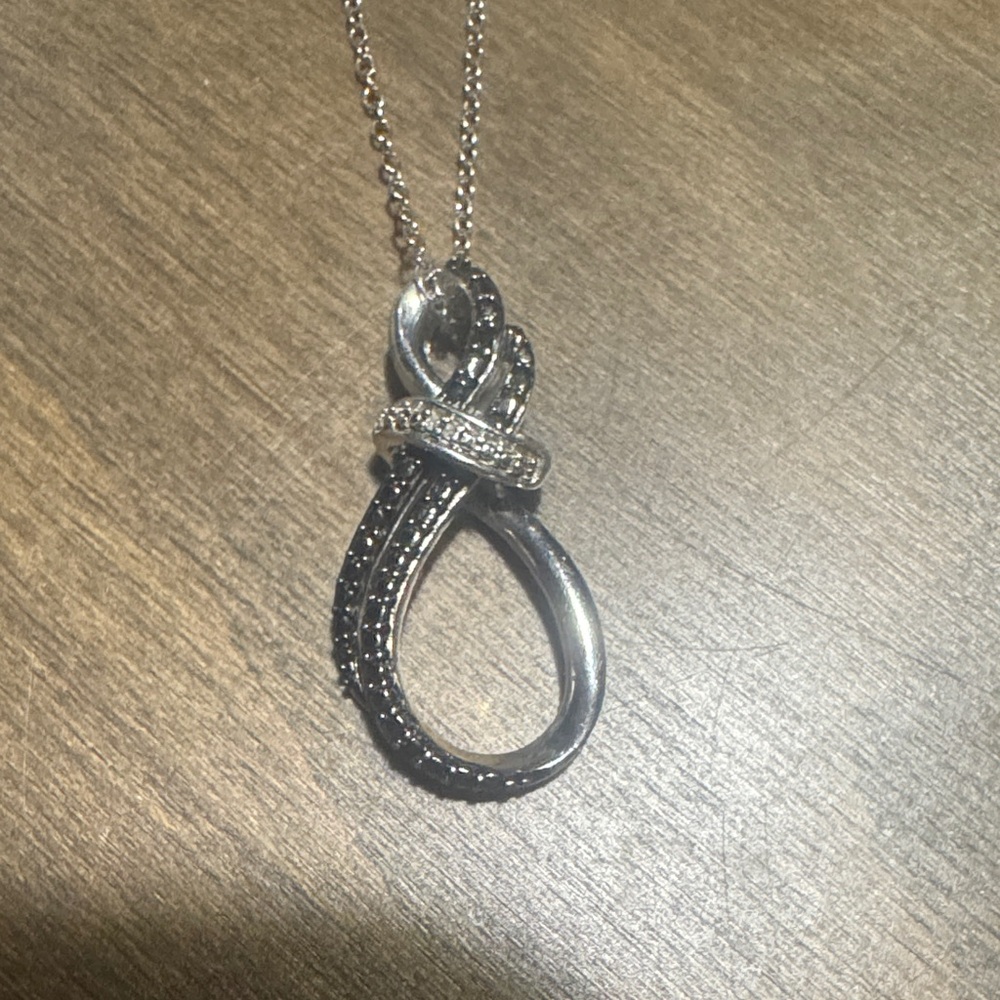 JCPenney Silver and Black Infinity Necklace